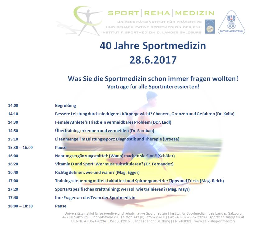 40 Jahr-Feier der Sportmedizin Salzburg