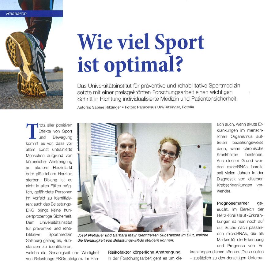 Bericht Paracelsus Today: Wieviel Sport ist optimal?