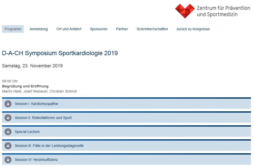 D-A-CH Symposium Sportkardiologie, München, 23.11.2019
