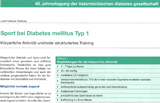 Sport bei Diabetes mellitus Typ 1